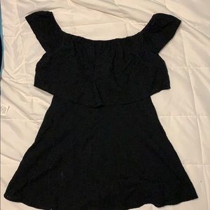 black eyelet off the shoulder dress